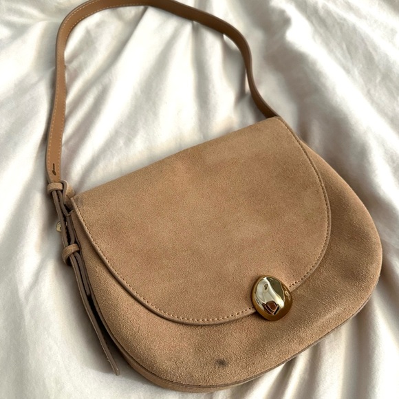 Madewell Dakota Saddle Suede Shoulder Bag in Cumin - Picture 7 of 11
